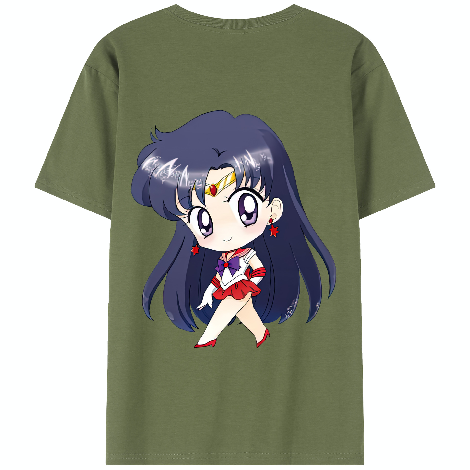 （画像用） 美少女戦士セーラームーン 火野レイ ひの レイ Sailor Moon Hino Rei （セーラーマーズ,Sailor Mars） 綿100％半袖Tシャツ（背面プリント）
